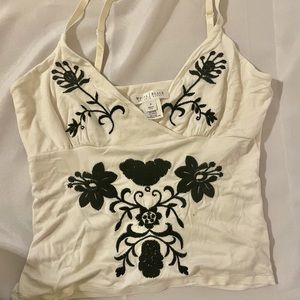White House black market embroidered tank top